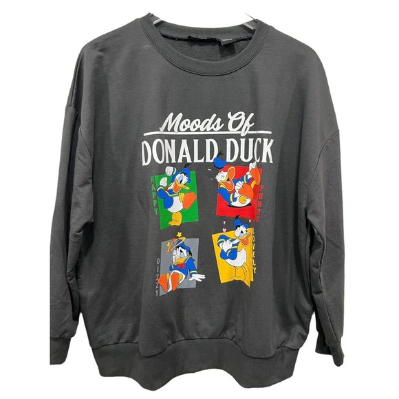 LCW Casual Size XXL Disney Donal Duck Crewneck Sweatshirt Pullover Gray Women NW - Picture 1 of 6